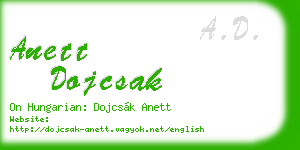 anett dojcsak business card